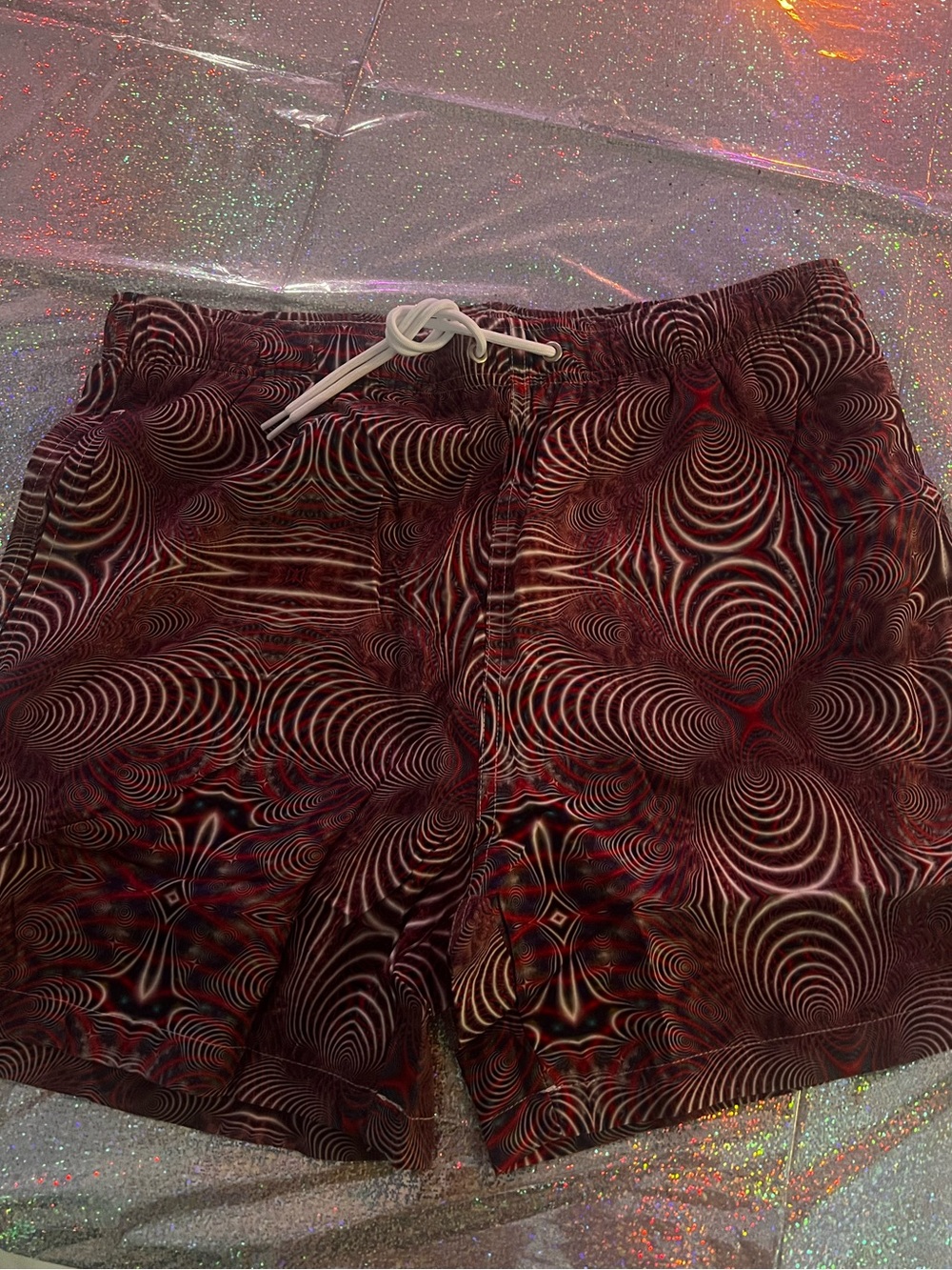 iHeartRaves edc rave festival Swirl Print Swim Shorts